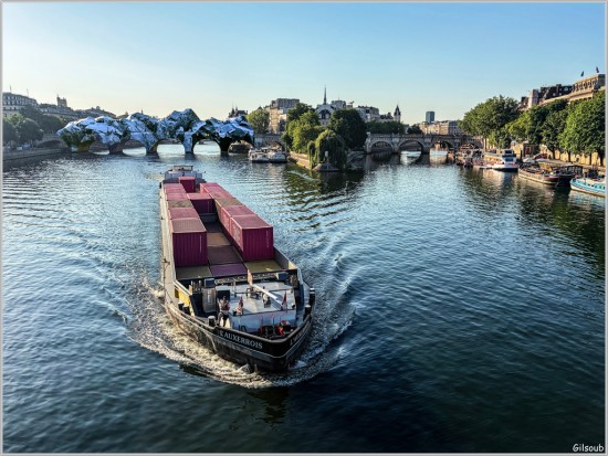 La Caverne du Pont-neuf œuvre de JR vue du Pont des Art -  Paris Juin 2026