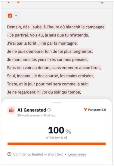 Victor Hugo écrivait sous IA !